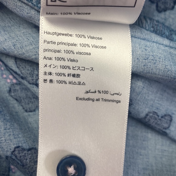 JOULES Rosamund V Neck Woven Top Teal Blossom print size 6 - Picture 9 of 9